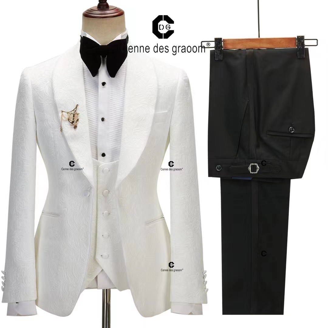 Vêtements pour hommes costume de mariage témoin du marié hôte costume trois pièces vêtements de performance