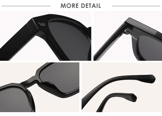 Populāras sieviešu saulesbrilles ar vintage kvadrātveida rāmi, melnas dzeltenas saulesbrilles, modes sieviešu brilles, dāmu brilles_voghion.com