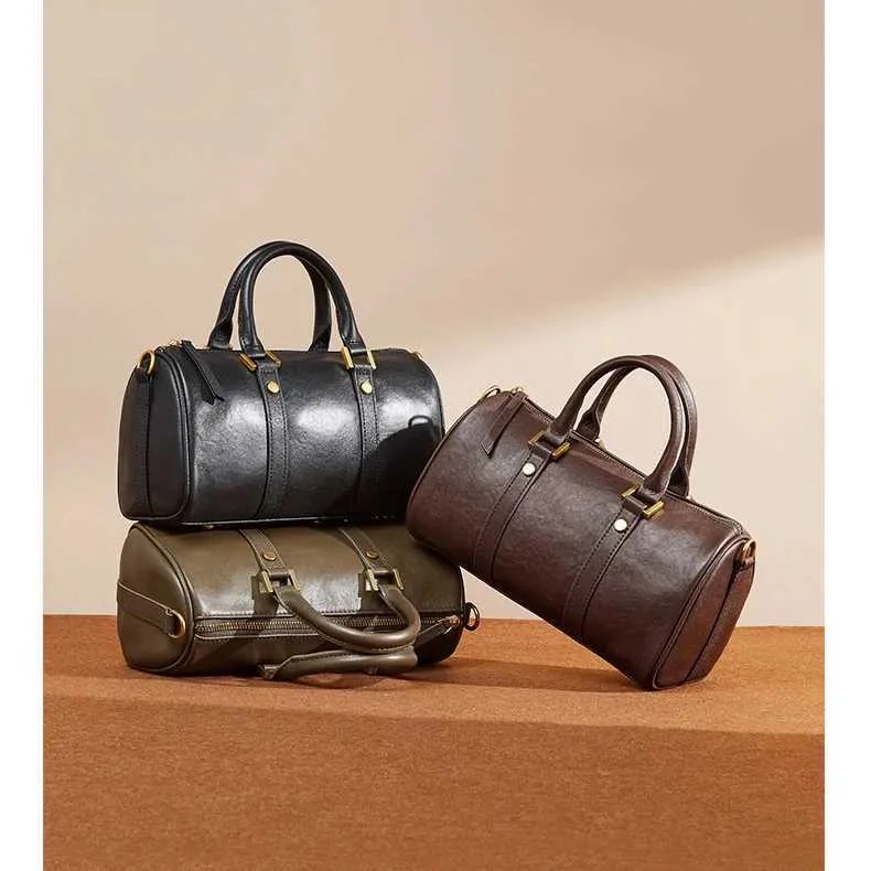 Borsa boston donna in vera pelle borsa a spalla e tracolla_voghion.com