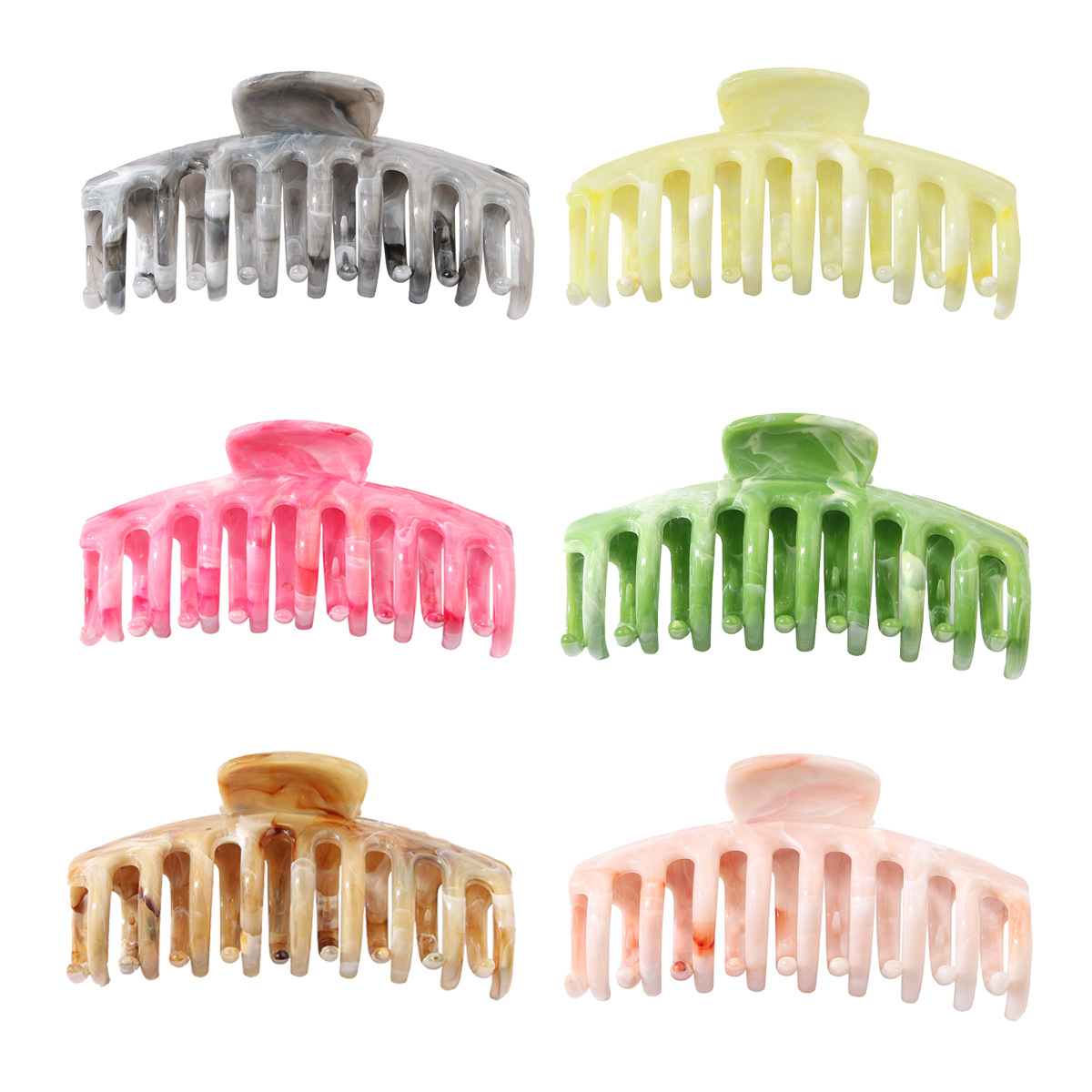 Wielkoformatowa spinka do włosów wzór marmurkowy tył głowy spinka do włosów objętość włosów wiązka wielu ozdób do włosów spinka do włosów klips w kształcie rekina_voghion.com