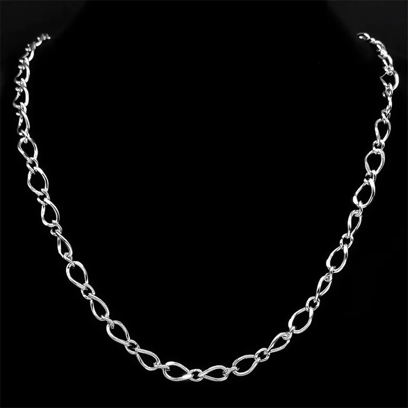 Łańcuchy Stal nierdzewna Kreatywny Gruby Choker Łańcuch Naszyjnik/Bransoletka Dla Mężczyzn Kobiety Sier/Złoty Kolor Prosty Obojczykowy_voghion.com