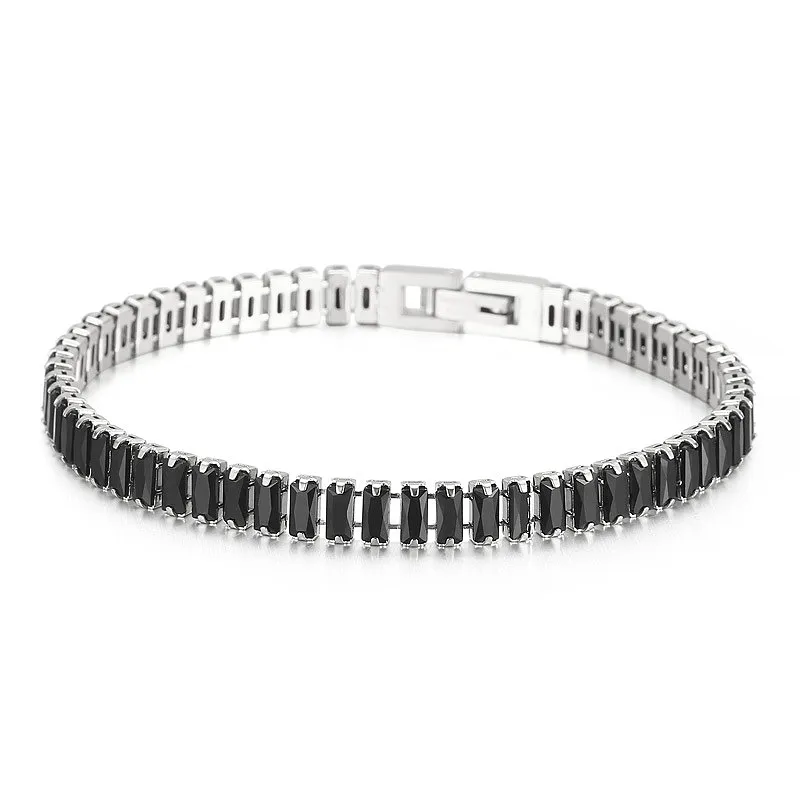 Exquisite Zircon Link Bracelet In Gold Stainless Steel Finish_voghion.com
