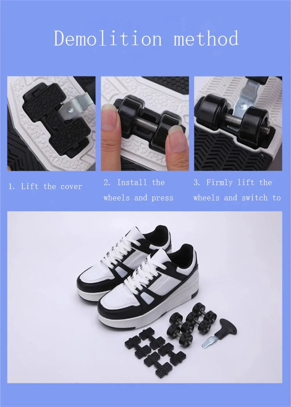 Tekerlekli Çocuk Paten Moda Açık Hava Sporları Kaykay Ayakkabıları 240701_voghion.com