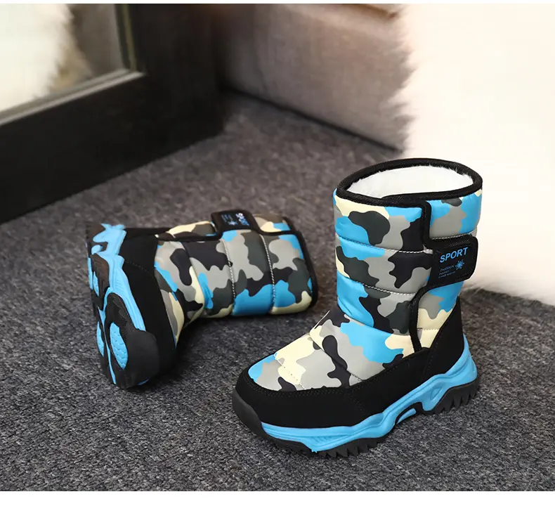Winter Children's Fleece Thickened And Warm Outdoor Sports And Leisure High-top Snow Boots_voghion.com