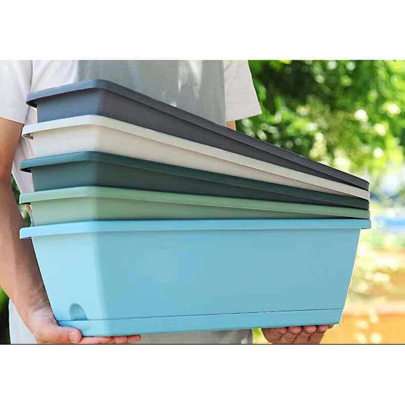 Ghiveci de flori dreptunghiular cu bandă de plastic pentru legume olandeze, ghiveci de plantat_voghion.com