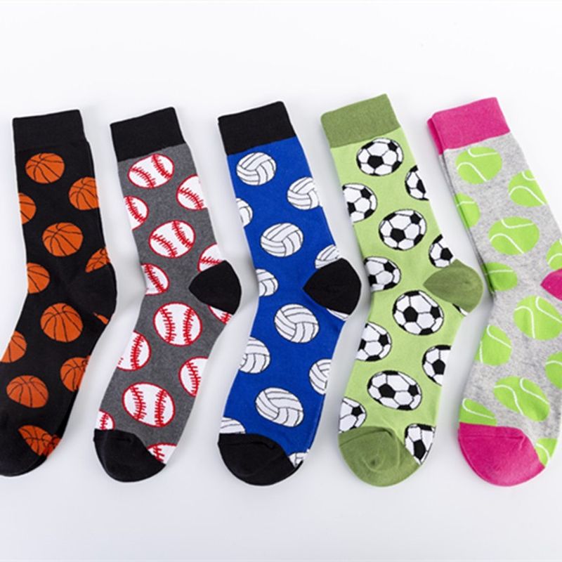 Accessoires vestimentaires Chaussettes longues en coton tendance pour hommes, série Ball, chaussettes décontractées en jacquard_voghion.com