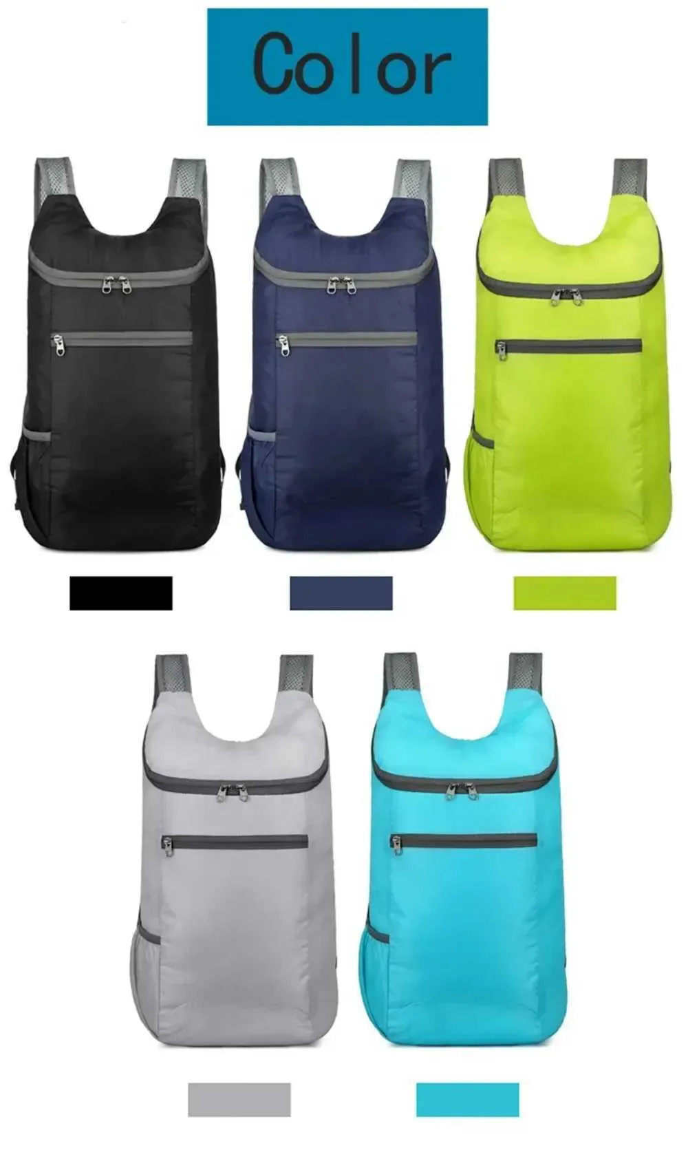 Sac à dos pliable imperméable unisexe d'extérieur grande capacité portable camping randonnée voyage sac à dos loisirs hommes femmes_voghion.com
