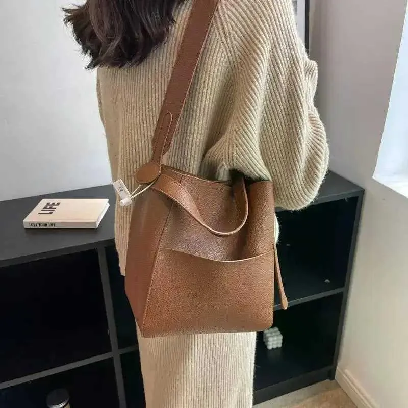 Borsa a secchiello da donna, tracolla piccola in pelle, tendenza stilista femminile, 2024, portafoglio e borsa a mano Y241121_voghion.com