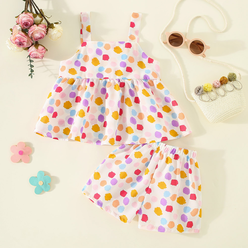 Baby Mädchen Sommer Kleidung Set Koreanischen Stil Hosenträger Top Mit Schleife + Shorts Trendy Kinder Kleidung_voghion.com