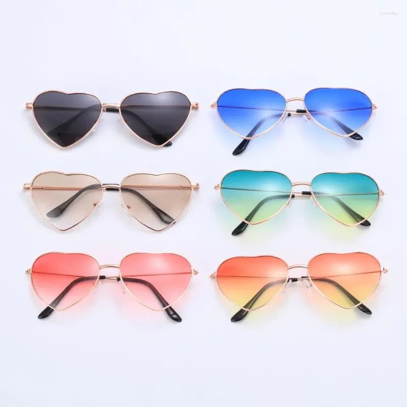 Hjärtformade solglasögon för herr gradient glas metallbåge retro_voghion.com