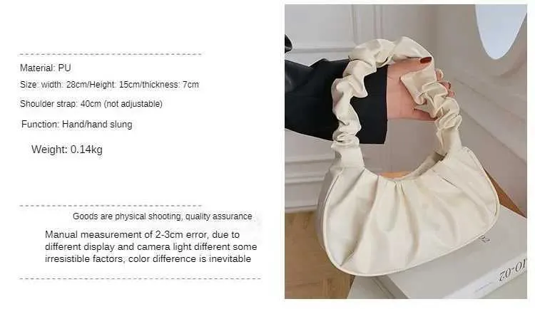 Nieuwe geplooide wolk met niche-ontwerp voor dames, modieuze Gerie-tas voor dames, veelzijdige handtas Y241123_voghion.com