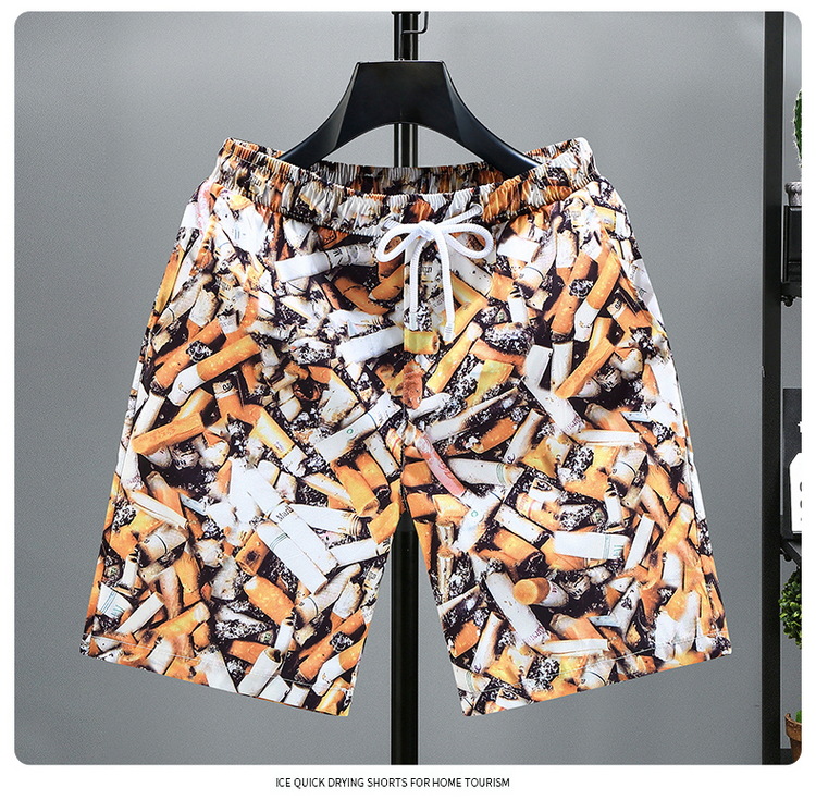 Plus Size Fat Summer Loose fitting Men's Shorts Trendy and Fashionable Half Beach Casual Middle Pants_voghion.com