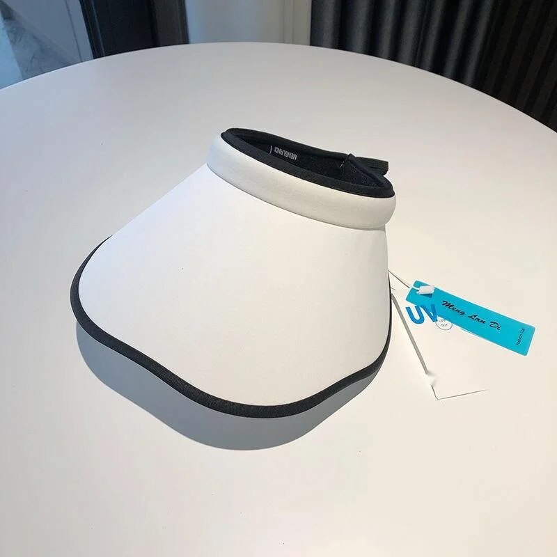 Summer UV resistant flower petal edge seaside empty top hat for women's Korean version travel, face blocking large brim_voghion.com