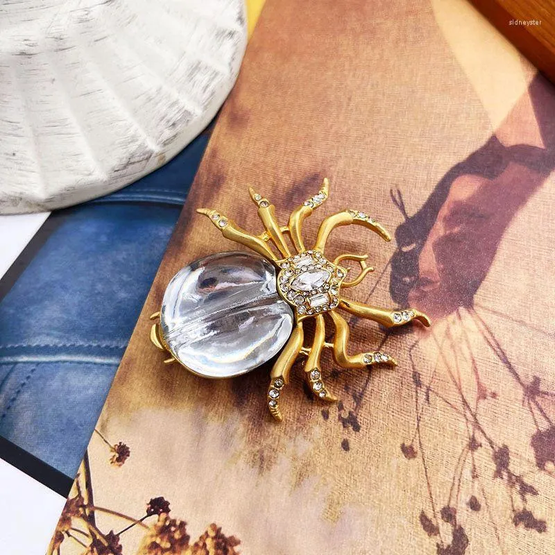 Brooches Spider Insect Pins Rhinestone Glass Jewelry Personality For Women Decoration_voghion.com