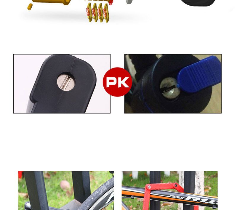Cykelstöldskyddande fällbart ledfäste för bergscyklar, hydrauliskt klipplås, elektriskt cykellås, cykeltillbehör_voghion.com
