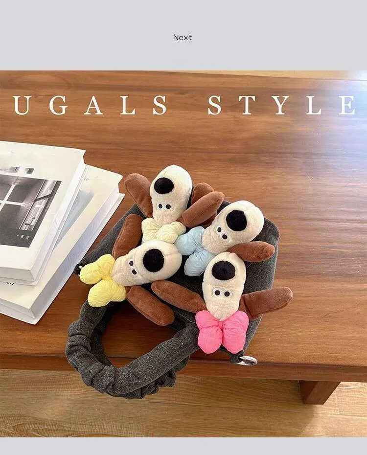 Bolso de mano de mezclilla con forma de cubo de peluche para mujer, de gran capacidad, estilo bandolera, informal_voghion.com