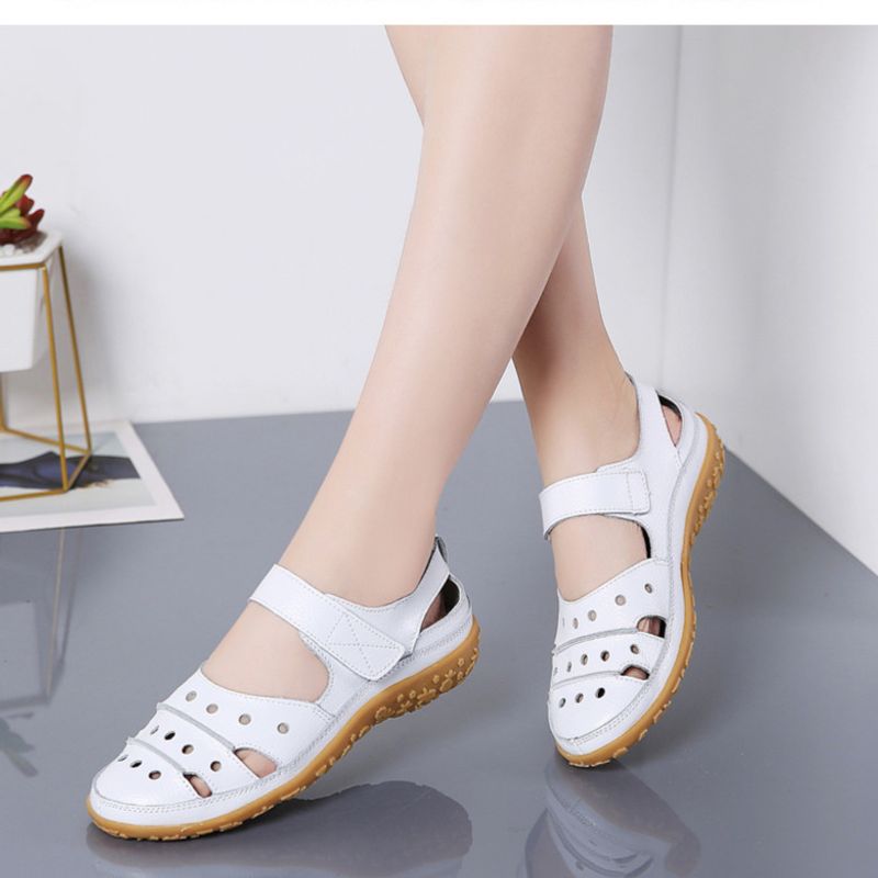 Lefu Summer New Sandals Hollow Hole Mom's Γυναικεία Μονά Παπούτσια_voghion.com