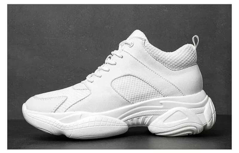 Summer New Style Fashion Sneakers Man Elevator Height Increase Insole 8cm White Black Taller Shoes Men Breathable_desvips.com