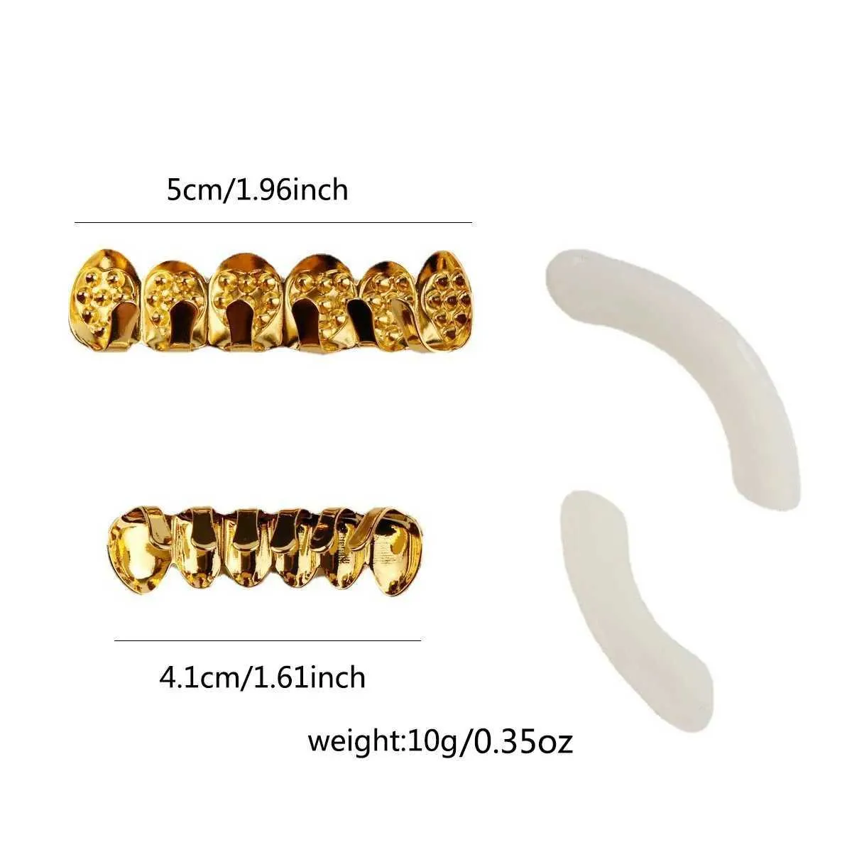 YOUNGX Hip Hop Coeur Zircon Dents Grillz Bretelles Couleur Or Haut Bas Brillant CZ Pierre Dentaire Caps Pour Femmes Hommes Bijoux_voghion.com