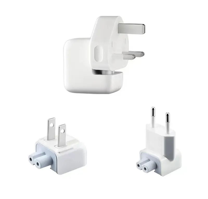Adattatore di alimentazione a muro CA con testa d'anatra, 12W e 10W, staccabile, convertitore di spina UE, Regno Unito, Australia e Stati Uniti, per iPad, iPhone e altri dispositivi alla moda._voghion.com