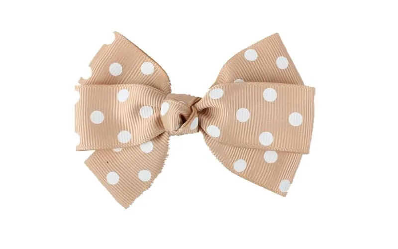 4 Inch Polka Dot Loopy Bow Boutique Girls Clips For Baby Teens Children Fashion Diy Grosgrain Ribbon Hair Bows_voghion.com