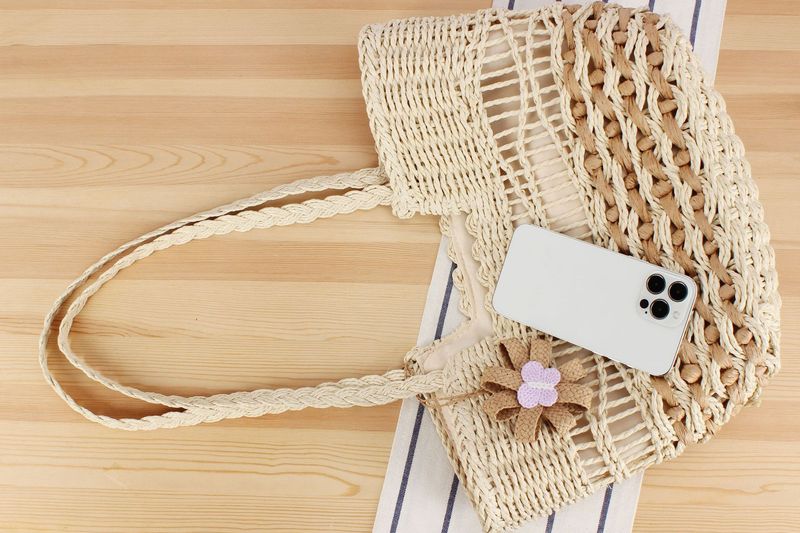 Neue Umhängetasche 2024, handgewebte Tasche im Bohemian-Stil, Strohtasche den Strandurlaub am Meer, modische_voghion.com