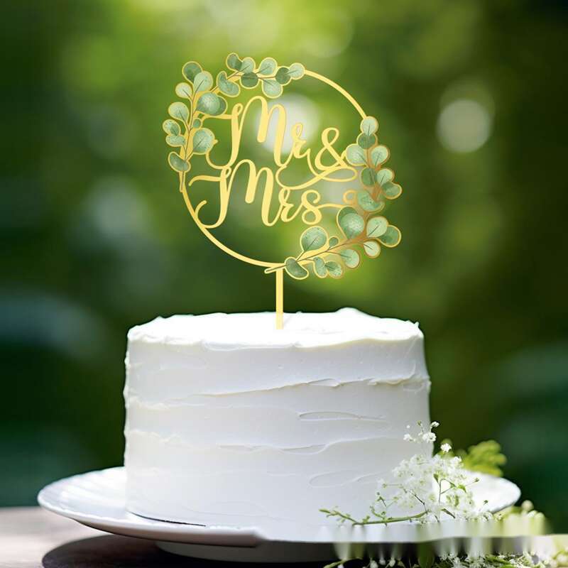 Nuovo plugin per decorazioni per torte nuziali Mr.&Mrs. con stampa a colori in acrilico e UV, per feste di fidanzamento_voghion.com