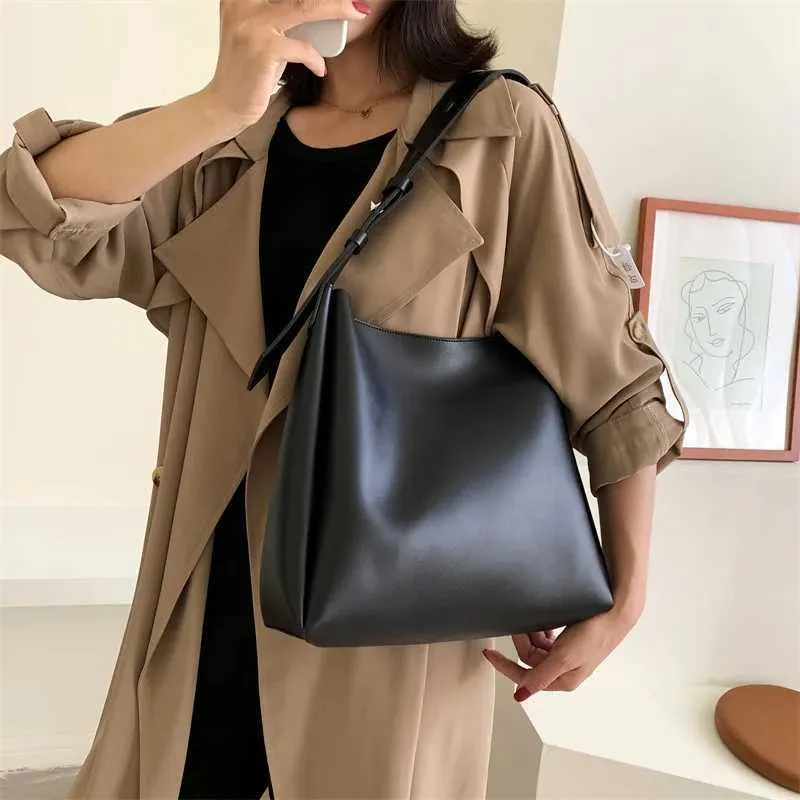 Sac à main et portefeuille en cuir tendance 2024 pour femme, simple, grande capacité, bandoulière, Y241011_voghion.com
