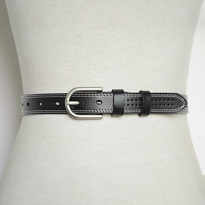 Damengürtel mit ausgehöhlter Verzierung, lässiger Jugend-Denim-Nadelschnalle, einfacher zweilagiger Rindsledergürtel_voghion.com