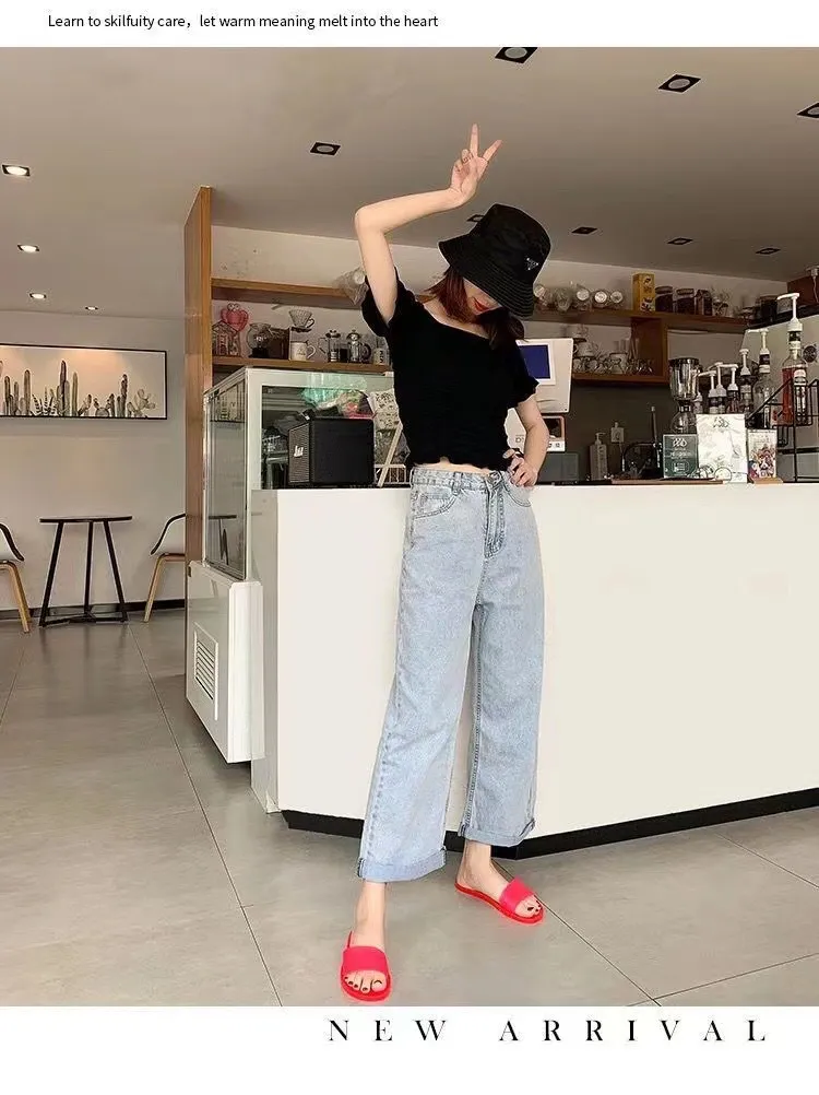 Pantofole da donna estive nuove alla moda in cristallo trasparente, casual, colorate, antiodore, con una sola parola, Lhshoe_voghion.com