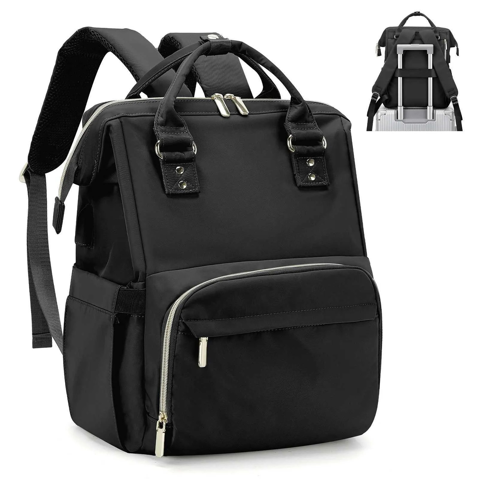 Laptop Backpack for Women Water Resistant Travel Work Backpacks Purse Stylish Business Teacher Nurse Computer Bag with_voghion.com