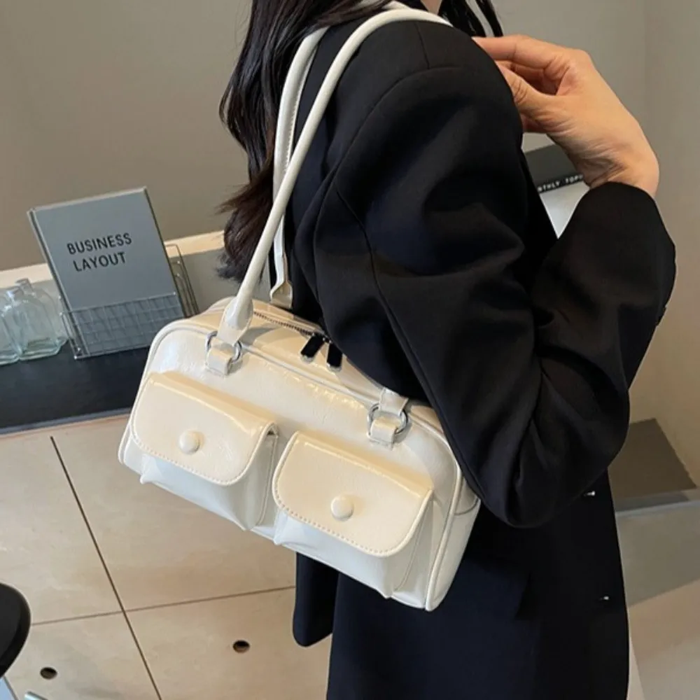 Borsa a tracolla in stile coreano, grande capacità, retrò, da ascella, casual, alla moda, in pelle, con doppia tasca, da viaggio_voghion.com
