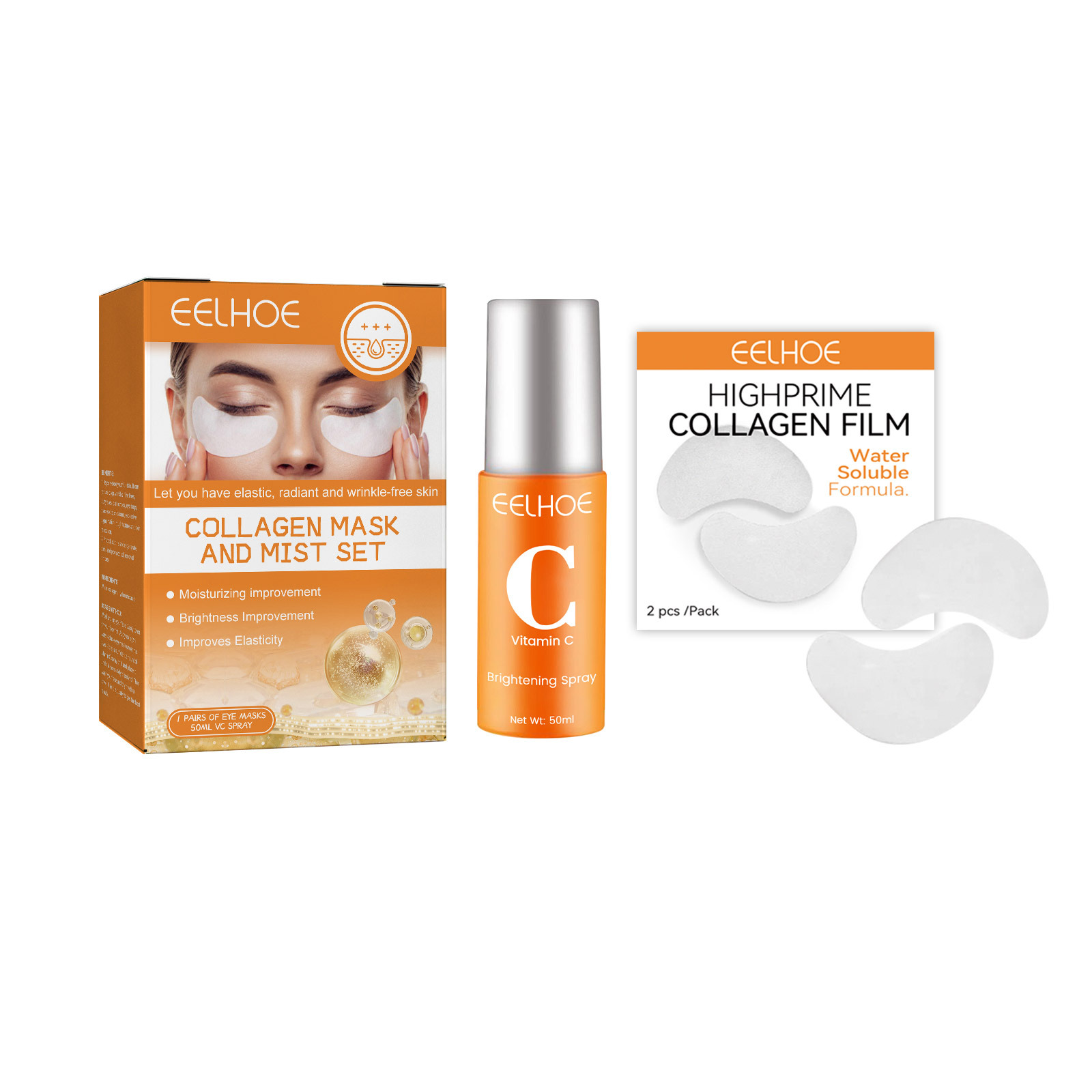 EELHOE Eye Mask spray Set Recombination Wrinkle Anti aging Collagen Moisturizing_voghion.com