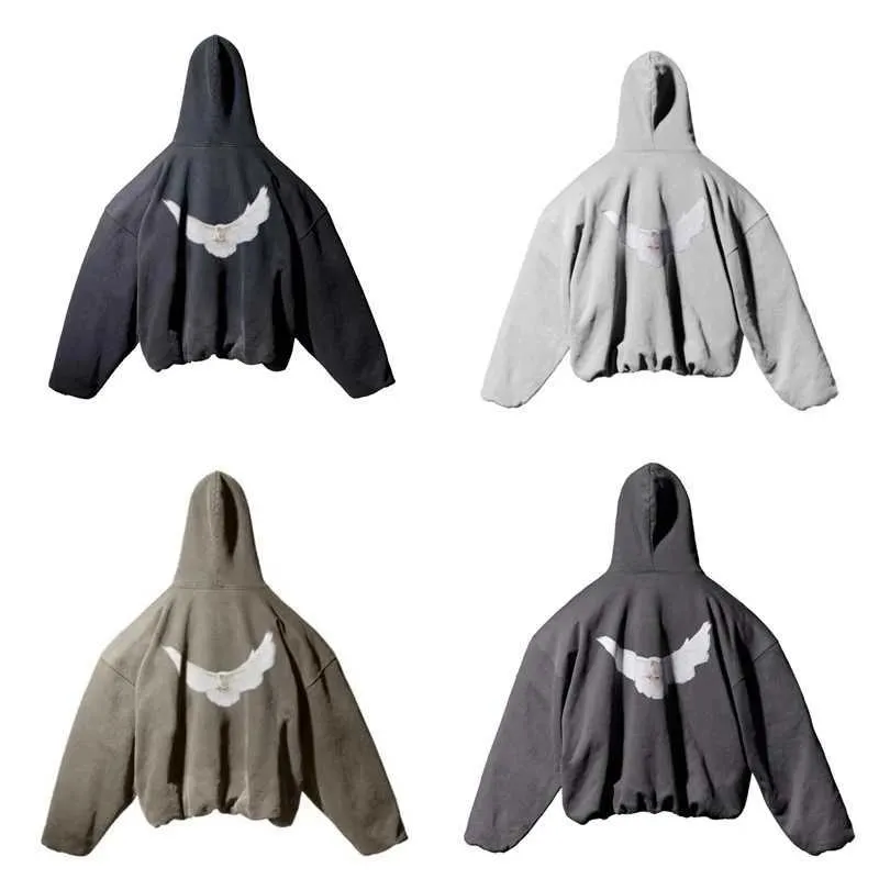 Dove Print Kapuzenpullover Männer Frauen Streetwear Sweatshirts Hochwertiger Pullover aus schwerem Stoff der Saison 6 WY634_voghion.com