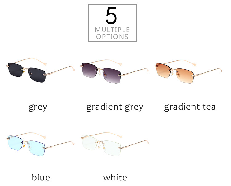Square Frame Square Small Frame Sunglasses - Retro Frameless Trend (Fashion Trends, Unisex Design，Hot-selling )​_voghion.com