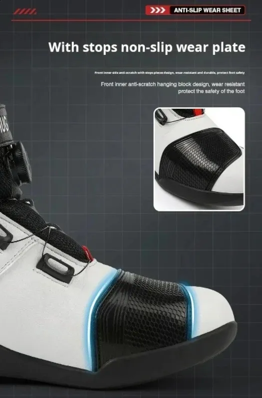 mens leather breathable anti slip wear-resistant rider boots motorcycle racing ankle length shoes 241105_voghion.com