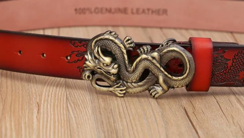 Nuovo marchio di fibbie alla moda Dargon, designer per cinture in pelle di mucca con fibbia a forma di drago in rame per uomo e donna_voghion.com