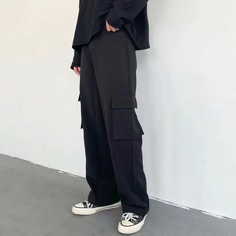 Arbeitskleidung für Männer in Südkorea, trendiger Frühlingstrend, locker sitzende, gerade, weite Beinschnitte, lässige,_voghion.com