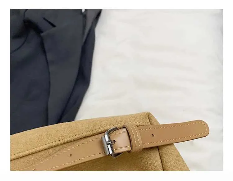 Camurça para mulheres bolsas sólidas grande capacidade crossbody bolsas femininas casuais bolsa de ombro macia pacotes de armazenamento de viagem C241212_voghion.com