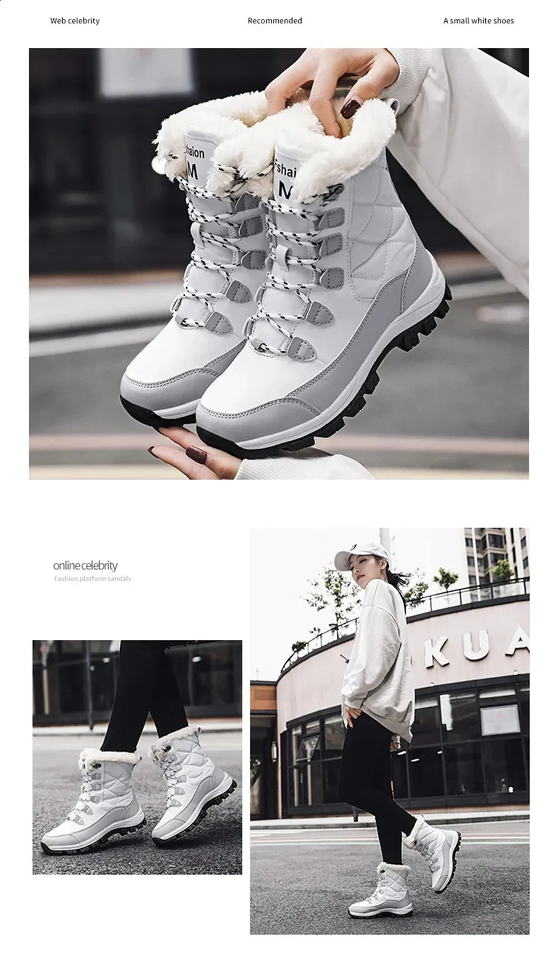 Enkel Dames Winterschoenen Houd Warm Antislip Zwarte Sneeuw Dames Veterlaarzen Chaussures Femme Laarsjes Dames Platte Laars_voghion.com