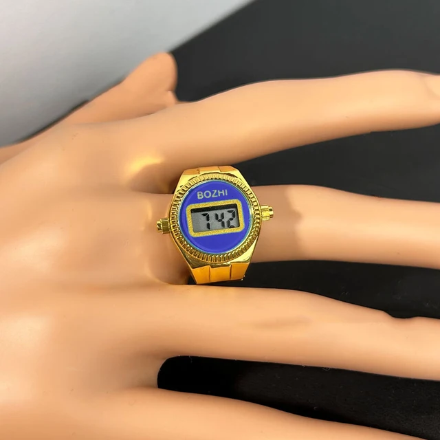 WLP Creative Punk Visible Time Ψηφιακά Ηλεκτρονικά Δαχτυλίδια Ρολογιού για Ζευγάρια Γυναικεία Άνδρες Δαχτυλίδι Ρολόι με Ελαστικό Λουράκι Quartz_voghion.com