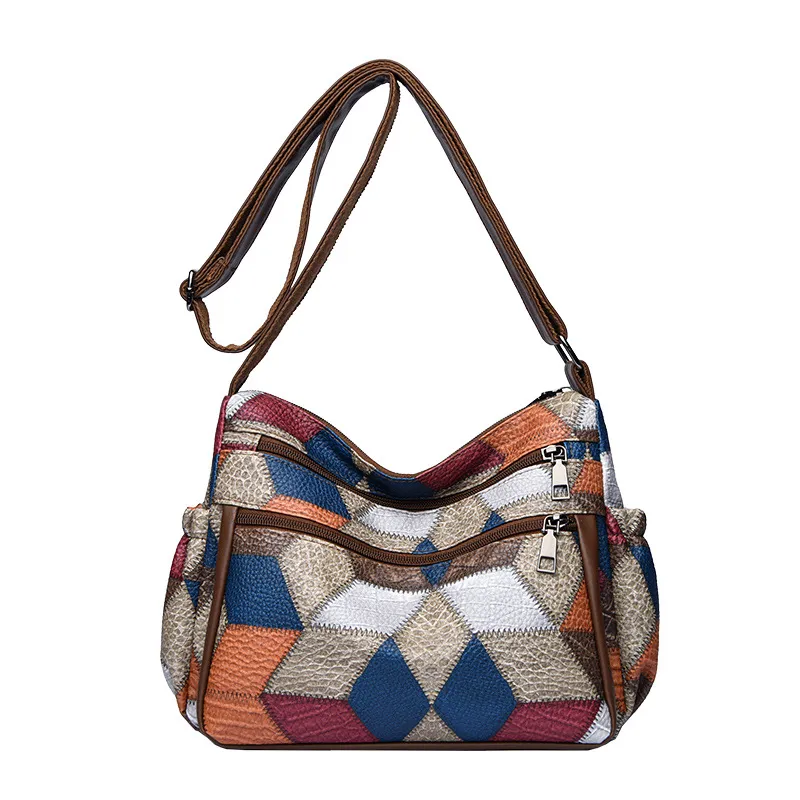 Borsa a tracolla da donna in pelle PU, borsa da donna di alta qualità, patchwork, stile nazionale, borsa a tracolla da donna_voghion.com