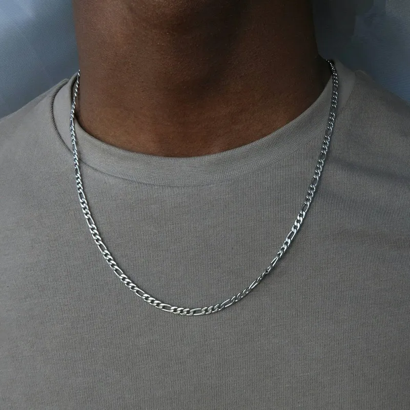 18 Karat Gold Edelstahl Hip Hop Halsketten kubanische Kette für Männer_voghion.com