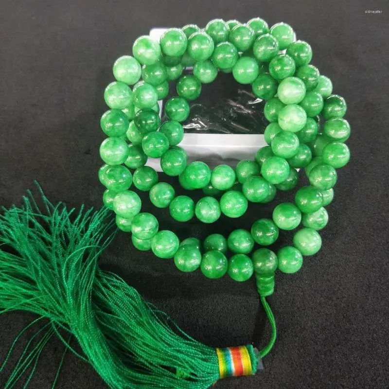 Ketid Jade Smaragd Kuivatatud Roheliste Ümmarguste Helmeste Käevõrud 108 Buddha_voghion.com