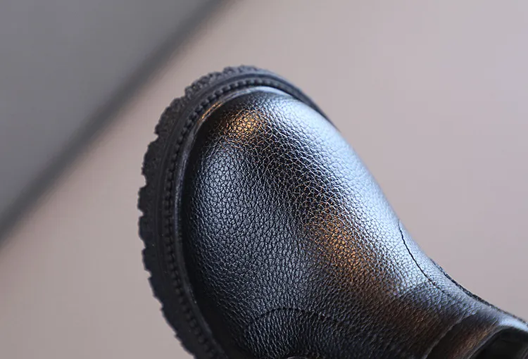 Winter Nieuwe Kinderen Dikke Warme Zijrits PU Leren Waterdichte Sneeuwlaarzen Kidsnest Jongens Meisjes Antislip Pluche Katoenen Schoenen_voghion.com