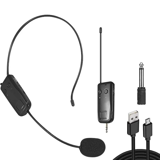 2.4G Bezprzewodowy zestaw mikrofonów krawatowych z nadajnikiem i odbiornikiem do wzmacniacza głosu i głośnika, wycieczka edukacyjna_voghion.com