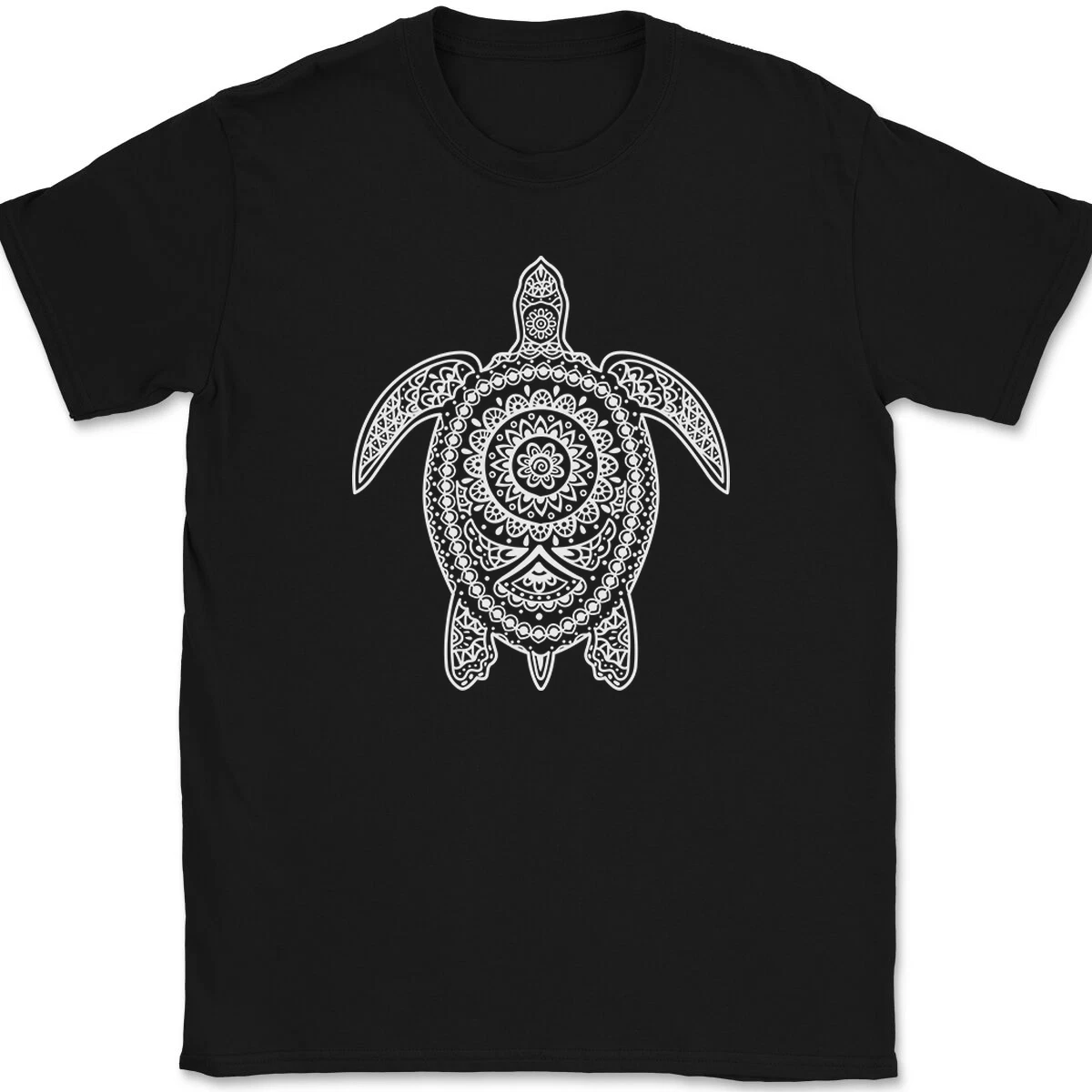 Turtle mandala t-shirt met oceaan print voor dames en heren_voghion.com