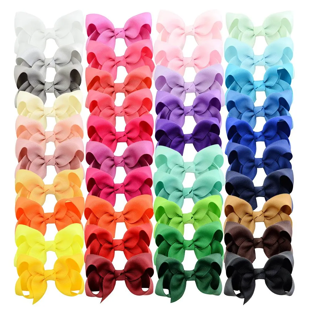 3 zoll 40 teile/los Kleine Kleinkind Band Alligator Clips Solide Kinder Bögen Für Zöpfe Kleines Mädchen Haar Zubehör_voghion.com