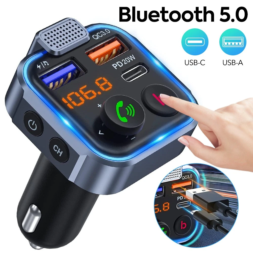 Bluetooth Car FM Transmitter MP3 Player Hands Free Radio Adapter Kit USB Charger_voghion.com