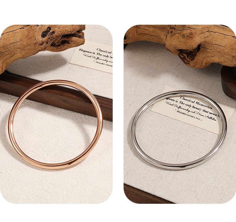 Antico patrimonio Niche Semplice 4mm Solido Liscio Semplice Anello Moda Femminile Personalità Temperamento Braccialetto di Alta Gamma_voghion.com